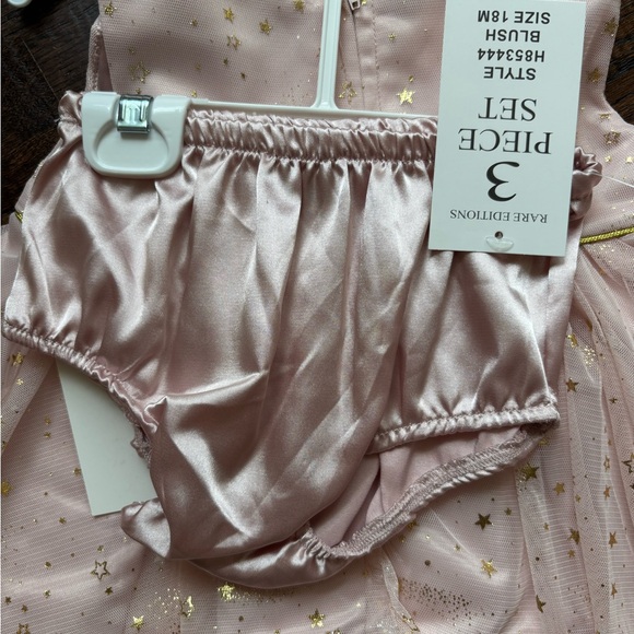 Rare Editions girls formal dress bloomers faux fur shrug 18 months NWT - Picture 3 of 7